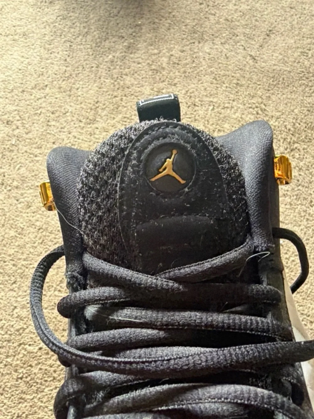 Jordan Men’s Jumpman pro in Black, White & Gold Accents